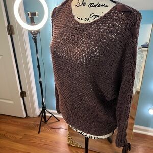 Rewind Women's Dark Brown/Purple Knit Sweater
